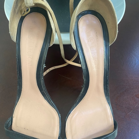 ALEXANDER MCQUEEN LEATHER AND SUEDE SANDALS - BLK & BEIGE - Picture 3 of 12